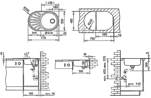 Мойка кухонная Teka DR 77 1B 1D нержавеющая сталь 40127301