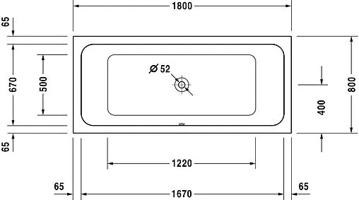 Ванна акриловая Duravit D-Code 180x80 700101000000000