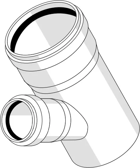 Тройник внутренний бесшумный D=50x50мм Угол 45° Rehau Raupiano Plus 11212341001 Тройник внутренний бесшумный D=50x50мм Угол 45° Rehau Raupiano Plus 11212341001, 3