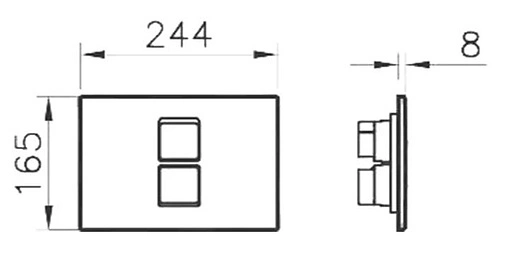 Клавиша смыва для унитаза VitrA Twin 748-0101 кнопки/хром глянцевый, панель/белый глянцевый