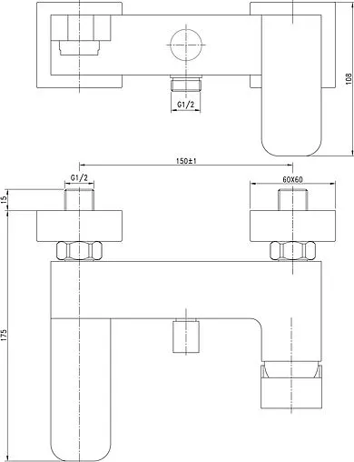 Смеситель для ванны Aquanet Cubic хром SD90441