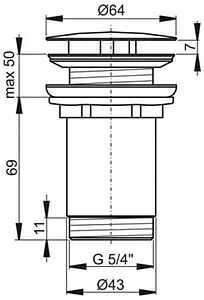 Выпуск без перекрытия для раковины без перелива Ravak чёрный матовый X01762 Выпуск без перекрытия для раковины без перелива Ravak чёрный матовый X01762, 2