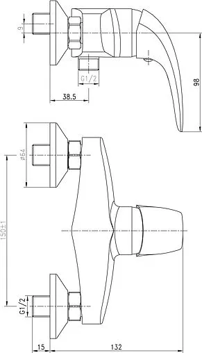 Смеситель для душа Aquanet Cobra хром SD90367