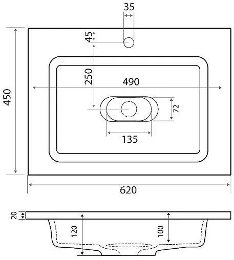 Раковина Uperwood UPD Modul 65 белый 2911020339