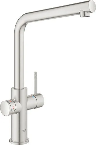 Смеситель для кухни с фильтром и встроенным нагревом воды Grohe Red II Duo суперсталь 30325DC1