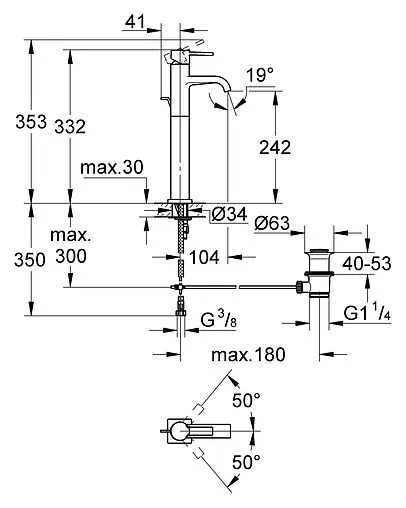 Смеситель для раковины Grohe Allure хром 32760000