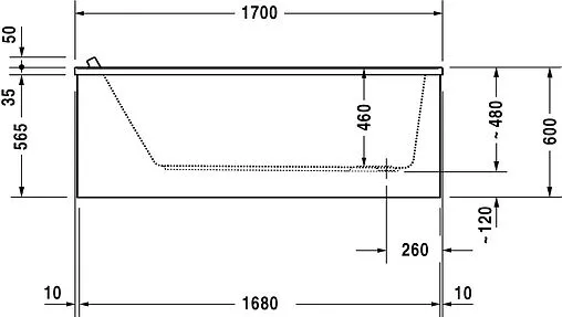 Ванна акриловая Duravit Starck 170x75 700335000000000