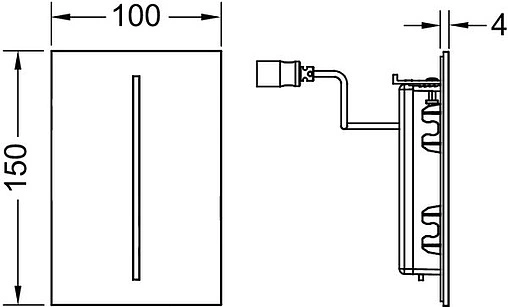 Клавиша смыва для писсуара 230 В TECEfilo urinal 9242054 хром глянцевый