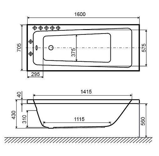 Ванна акриловая Excellent Ava 160x70 WAEX.AVA.16WH