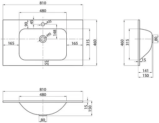 Раковина BelBagno 81 белый матовый BB810/465-LV-VTR-BO