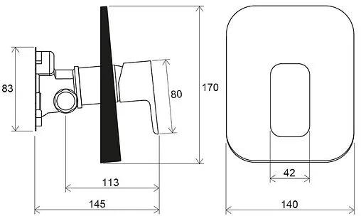 Смеситель для душа скрытого монтажа Ravak 10° Free хром X070137