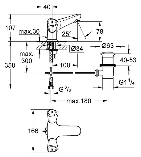 Смеситель для раковины Grohe Costa S хром 21255001