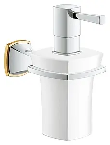Дозатор для жидкого мыла Grohe Grandera хром/золото/белый 40627IG0 Дозатор для жидкого мыла Grohe Grandera хром/золото/белый 40627IG0, 1