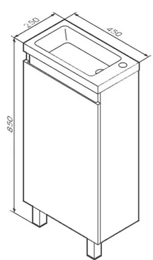 Тумба-умывальник напольная Am.Pm X-Joy 45 белый/светлое дерево M85AFSX0451WG+M85AWCC0452WG