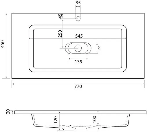 Раковина Uperwood UPD Modul 80 белый 2911020340