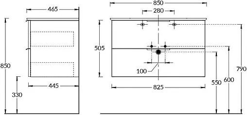 Тумба-умывальник подвесная Kerama Marazzi Piano 85 белый PI.85\WHT+PI.wb.85