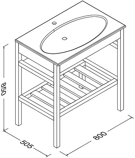 Консоль напольная Isvea SistemaX 80 тик 22SF8003080I