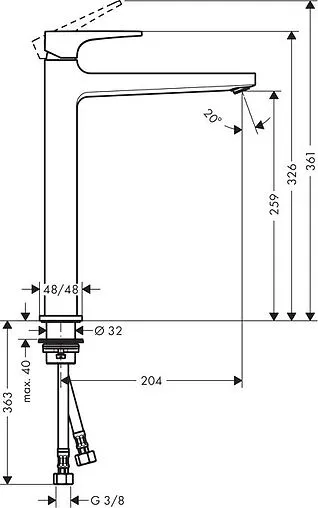 Смеситель для раковины Hansgrohe Metropol 260 хром 32512000