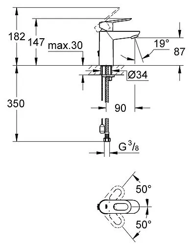 Смеситель для раковины Grohe BauLoop хром 23336000