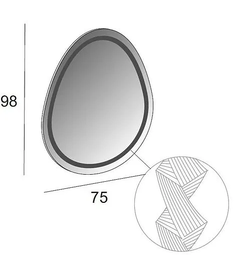 Зеркало с подсветкой Cezares 98x76 44777