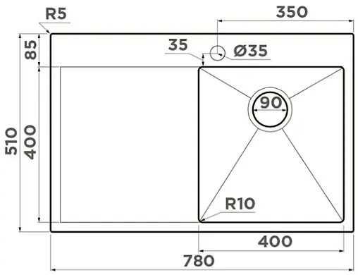 Мойка кухонная Omoikiri Akisame 78-LG-R светлое золото 4973086