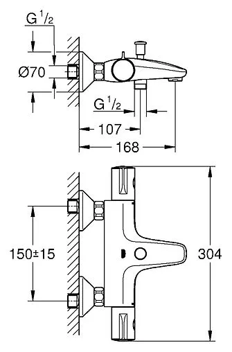 Термостат для ванны Grohe Grohtherm 800 хром 34567000