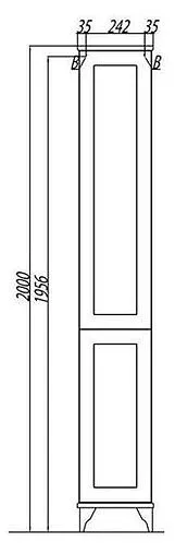 Шкаф-пенал напольный Aquaton Леон Н 30 ясень чёрный 1A187903LBPT0