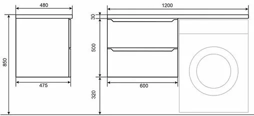 Тумба-умывальник подвесная Uperwood Tanos 120 L белый 291021003