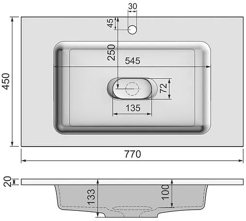 Раковина Jorno Modul 80 белый Mol.08.80/W