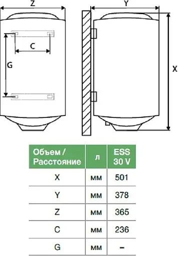 Водонагреватель накопительный электрический Thermex Champion ESS 30 V Silverheat 111026