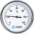 Термометр биметаллический Stout 80мм 120°С гильза 100мм ½" SIM-0001-801015