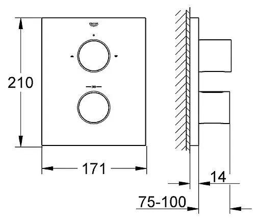 Термостат для 3 потребителей Grohe Grohtherm F хром 27618000