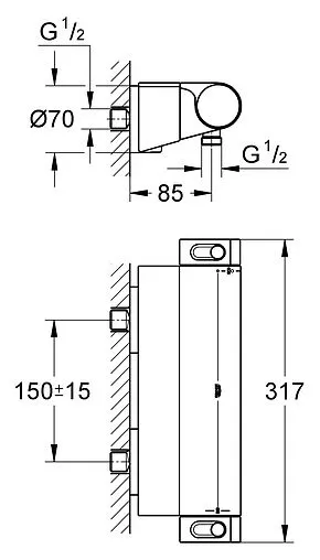 Термостат для душа Grohe Grohtherm 2000 New хром 34469001