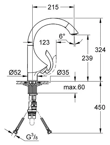 Смеситель для кухни с выдвижным изливом Grohe K4 хром 33786000