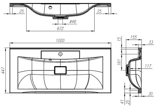 Раковина BelBagno 100 белый BB1000/445-LV-MR-PR