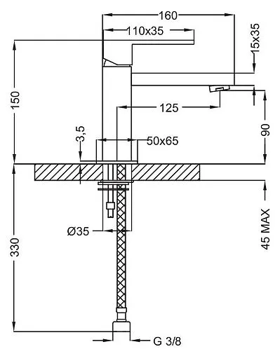 Смеситель для раковины Cezares Molveno хром MOLVENO-LSM1-01-W0