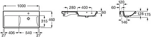 Раковина Roca Gap Plus 100 R белый 3270ME004