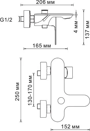 Смеситель для ванны Wasserkraft Dinkel хром 5801