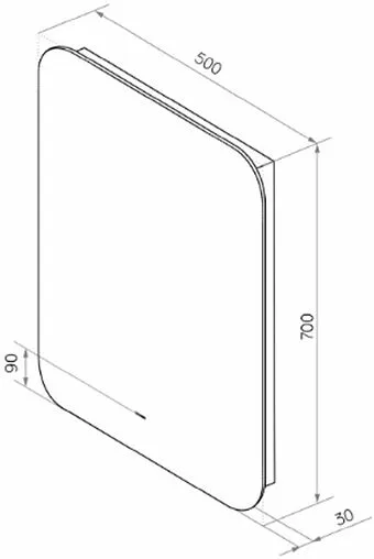 Зеркало с подсветкой Continent Burzhe Led 50x70 с бесконтактным сенсором белый ЗЛП319