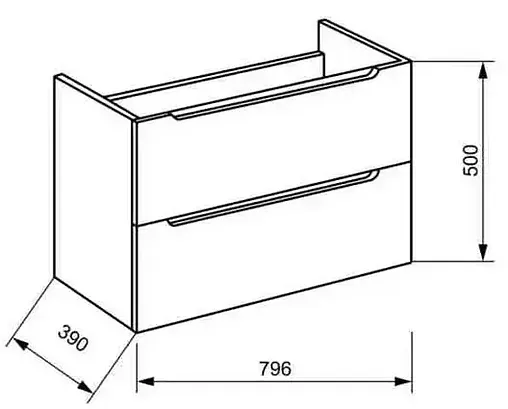 Тумба под умывальник подвесная BelBagno ETNA 39 80 Rovere Moro ETNA39-800/390-2C-SO-RW-P