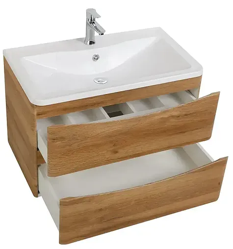 Тумба-умывальник подвесная BelBagno ACQUA 90 Rovere Rustico ACQUA-900-2C-SO-RR+BB900/455-LV-MR-ALR