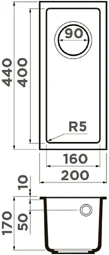 Мойка кухонная Omoikiri Bosen 20-U-PL платина 4993227