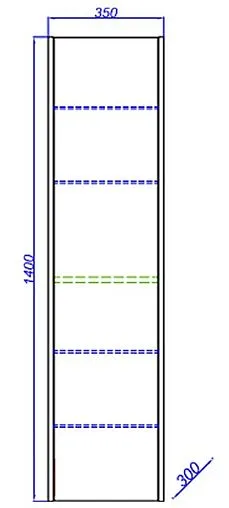 Шкаф-пенал подвесной Aqwella Fargo 35 дуб балтийский FRG0535DB