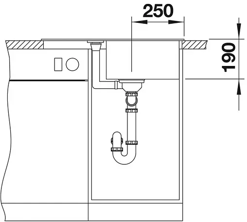 Мойка кухонная Blanco Metra 45 S Compact 68 черный 525913