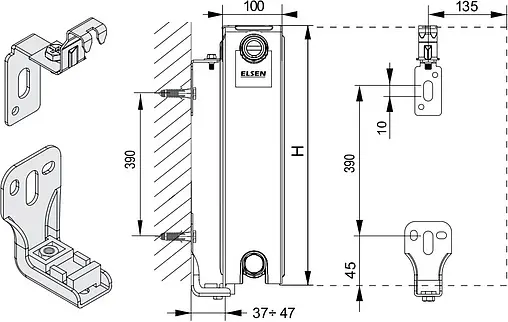 Радиатор стальной панельный Elsen ERV тип 22 500 x 400 мм ERV220504