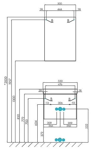 Шкаф-зеркало Aquaton Асти 50 белый глянец 1A263302AX010