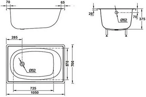 Ванна стальная BLB Europa 105x70 белый B15E