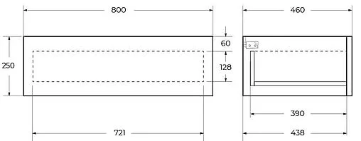 Консоль с умывальником подвесная Cezares Cadro 80 чёрный CADRO-80/46/30-1C-SO-MET-ST+CADRO-80-MENS-NERO+CADRO-80-1C-SO-NR-BLUM