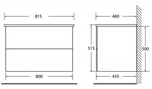 Тумба-умывальник подвесная BelBagno ETNA 80 Rovere Grigio ETNA-800-2C-SO-RG-P+