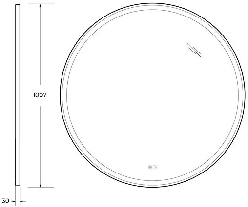 Зеркало с подсветкой Cezares Cadro 100 с подогревом чёрный CZR-SPC-CADRO-1000-LED-TCH-WARM